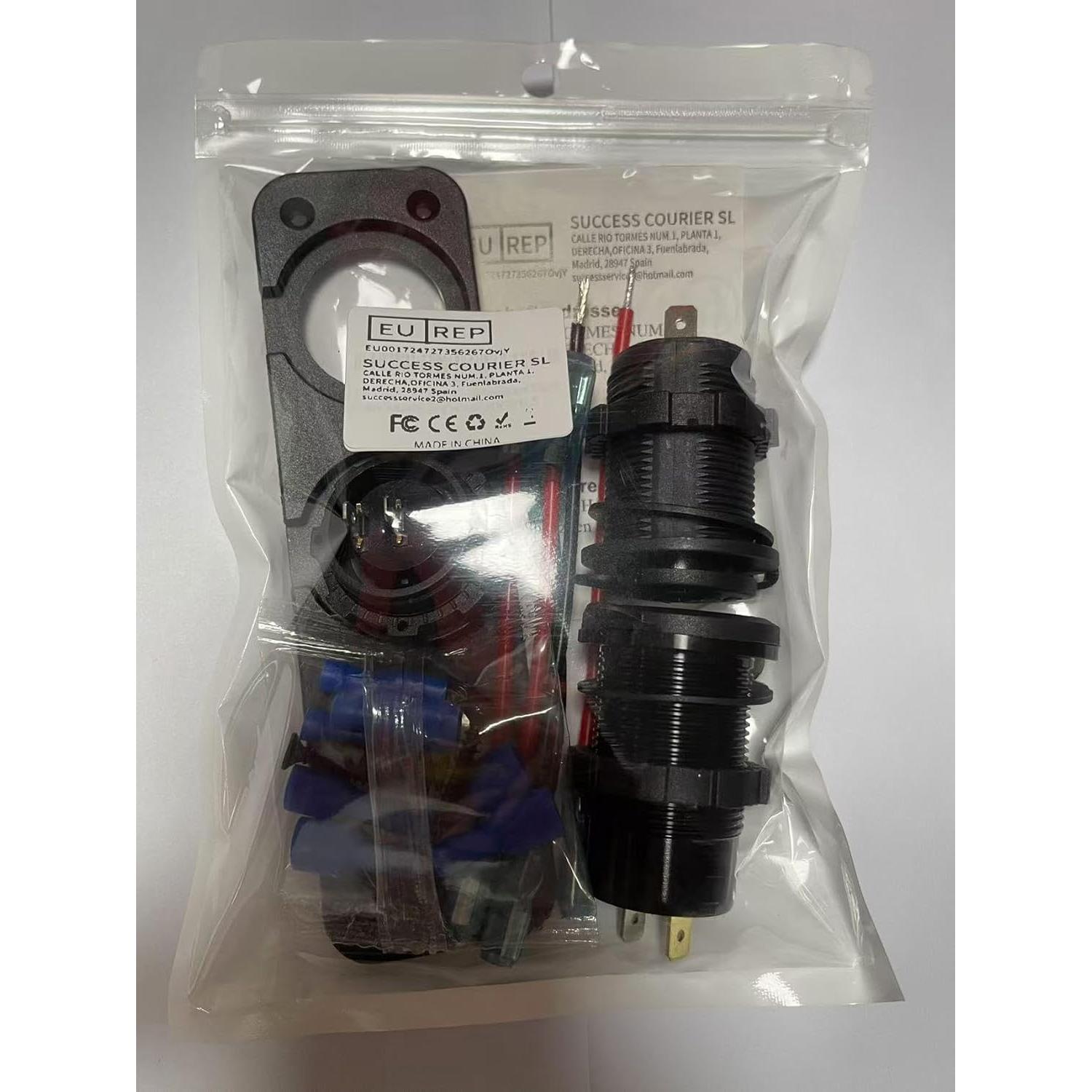 Cargador de Coche USB 12V Hapytrip con 3 Puertos y Voltímetro