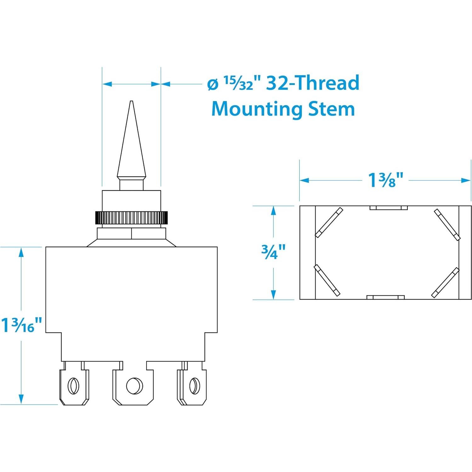 Interruptor de Palanca 3 Posiciones Seachoice 50-12031