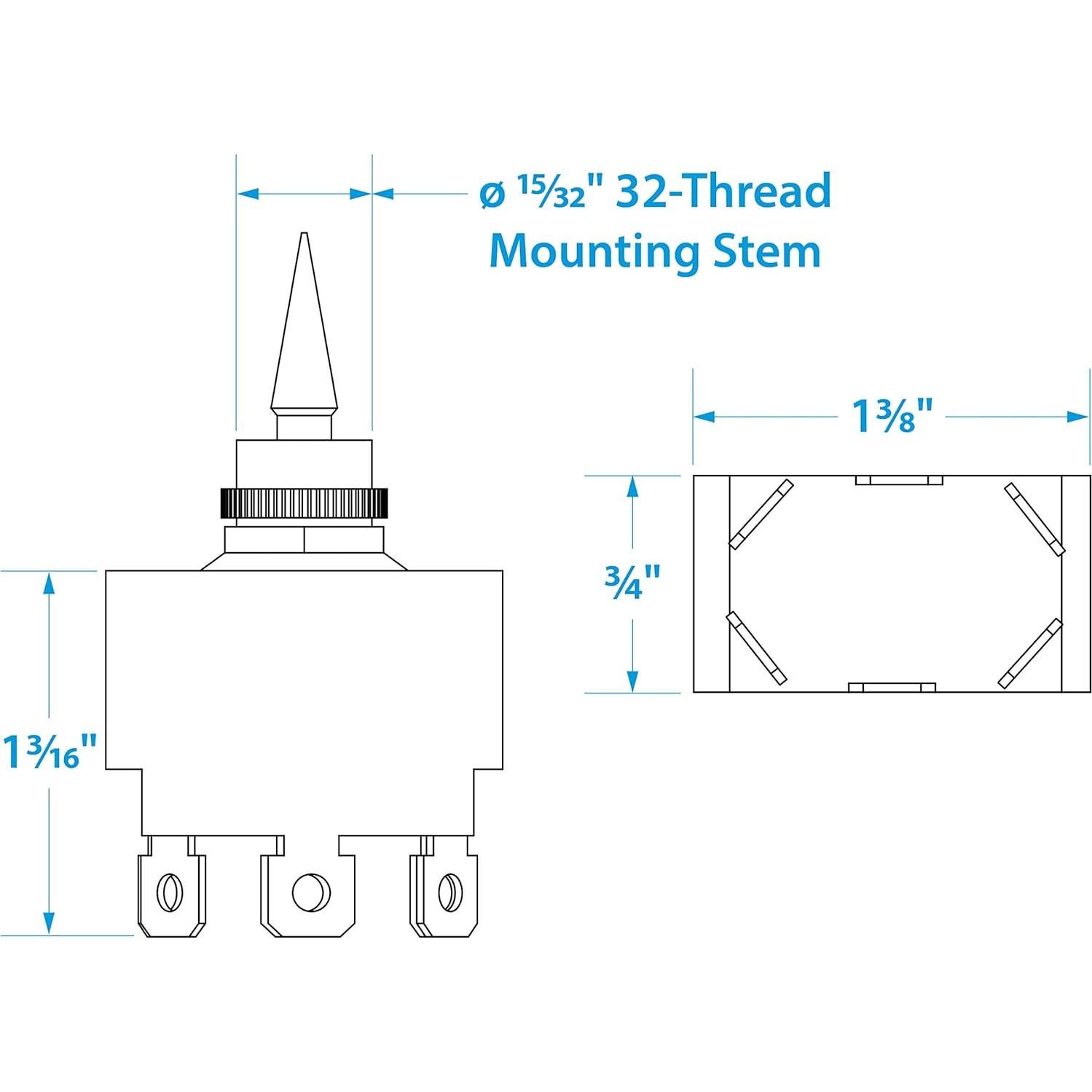 Interruptor de Palanca 3 Posiciones Seachoice 50-12031