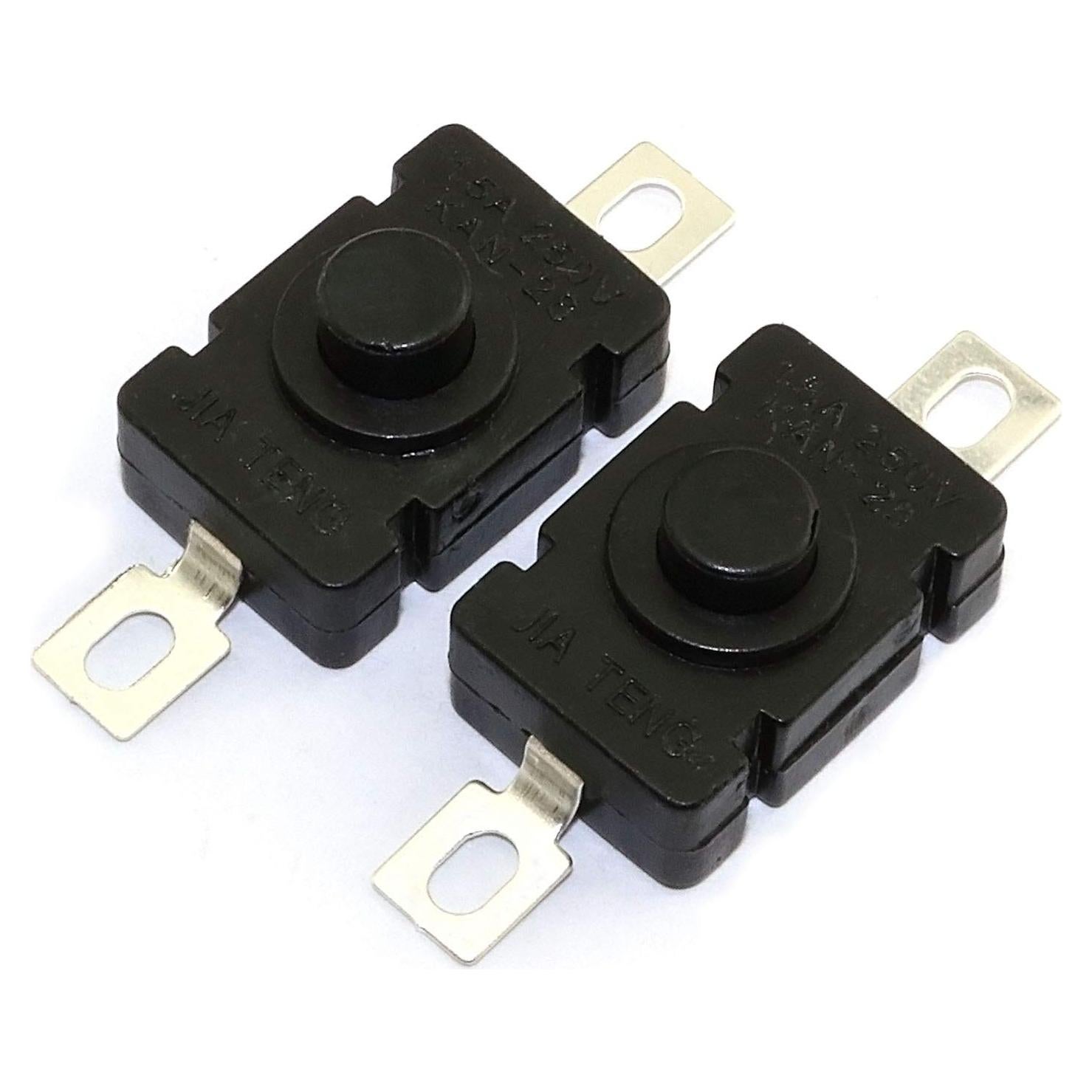 10 Interruptores de Botón Auto-Bloqueo KAN-28 para Linterna