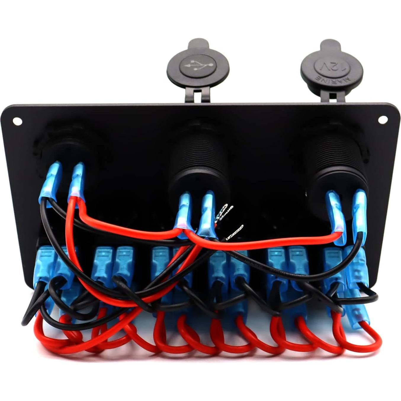 Panel Multifuncional Impermeable MOTONG 12V/24V con USB y Voltímetro