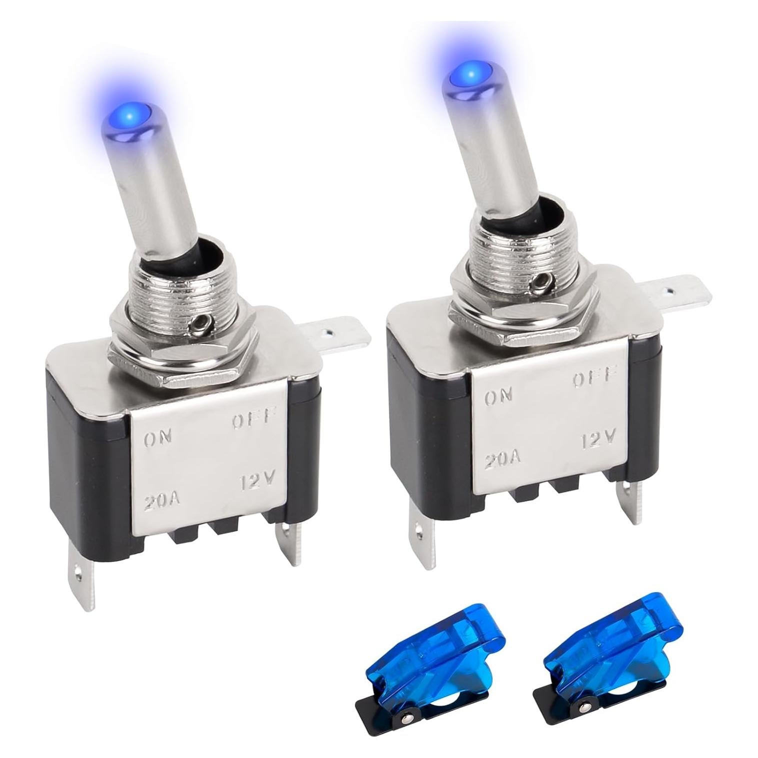 Interruptor de Palanca BDKG4 12V/24V Azul Impermeable 2 Pcs