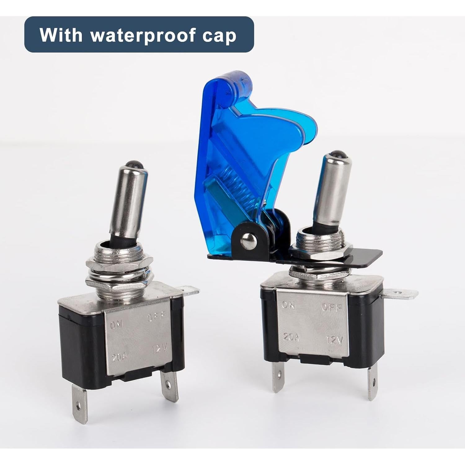 Interruptor de Palanca BDKG4 12V/24V Azul Impermeable 2 Pcs