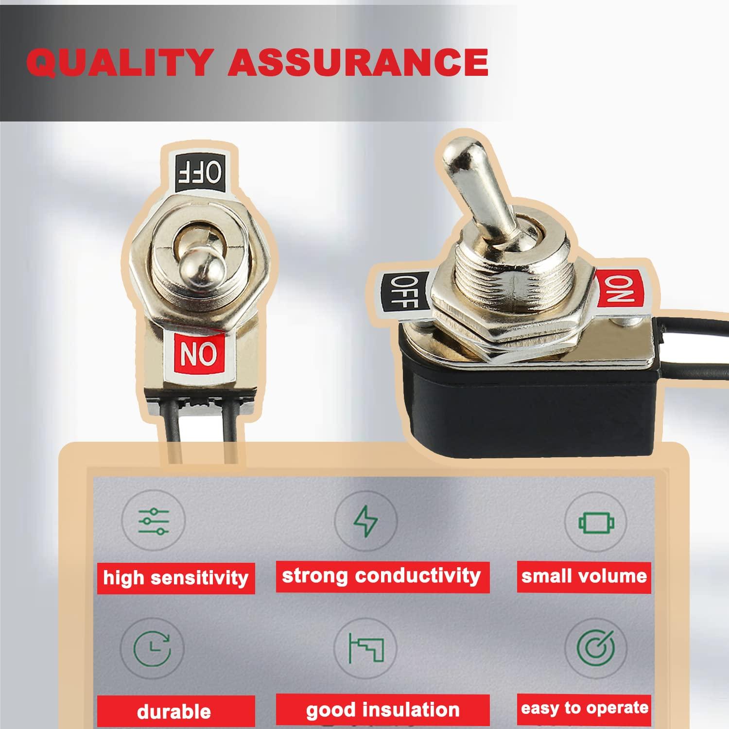 Interruptor de Palanca SPST 6A/125V 3A/250V MD-KN3-1 Negro