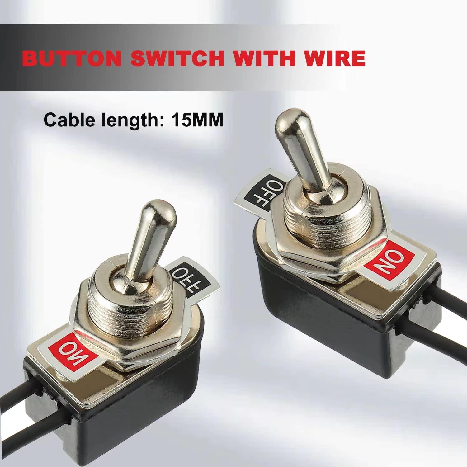 Interruptor de Palanca SPST 6A/125V 3A/250V MD-KN3-1 Negro