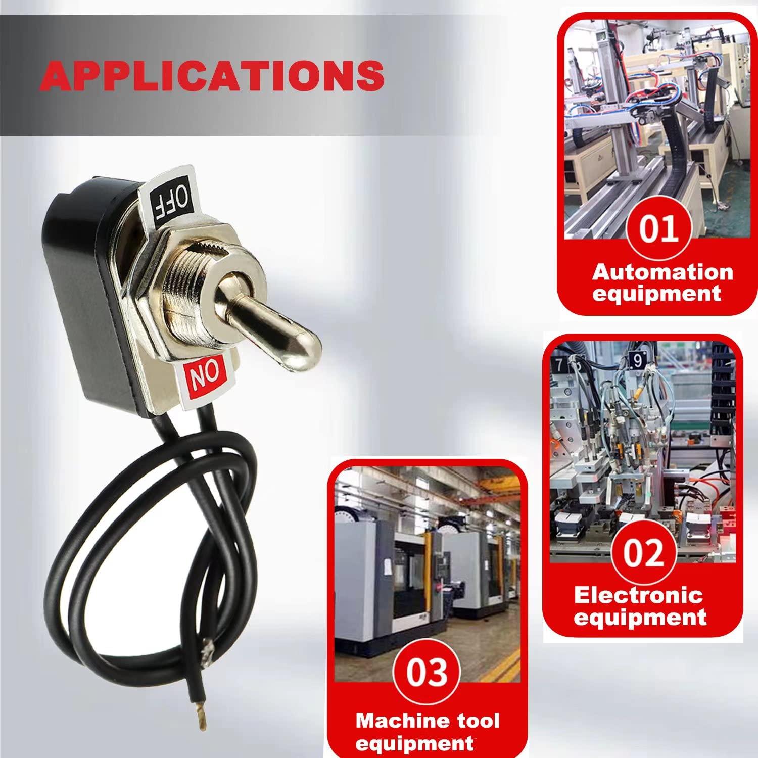 Interruptor de Palanca SPST 6A/125V 3A/250V MD-KN3-1 Negro