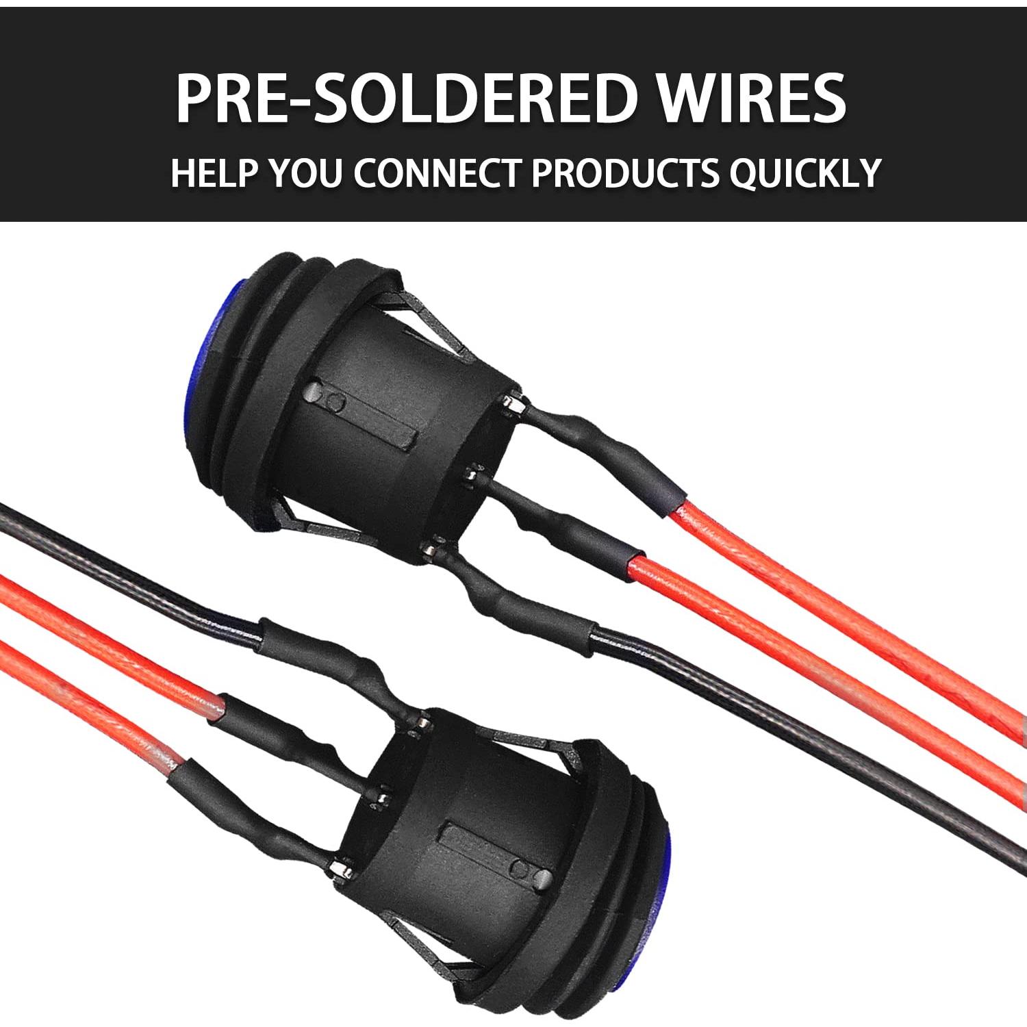 Interruptor Rocker Impermeable Mankk KCD1-5-101NW 12V 4Pcs LED Azul