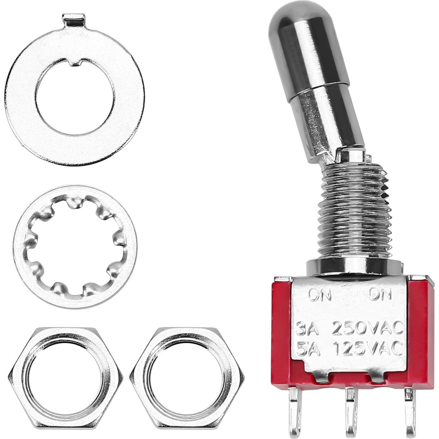 Interruptor de Palanca Mini SPDT 2 Pcs 5A 125V Badong