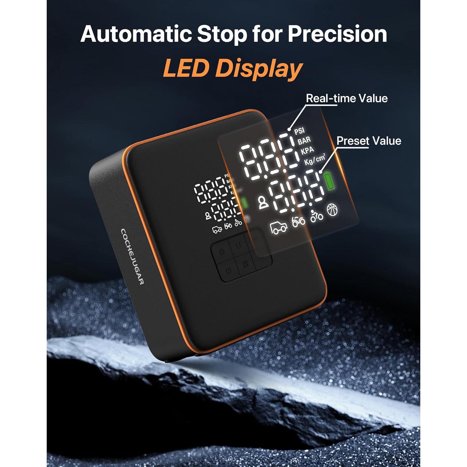 Compresor de Aire Portátil COCHEJUGAR NW12 12V 7800mAh