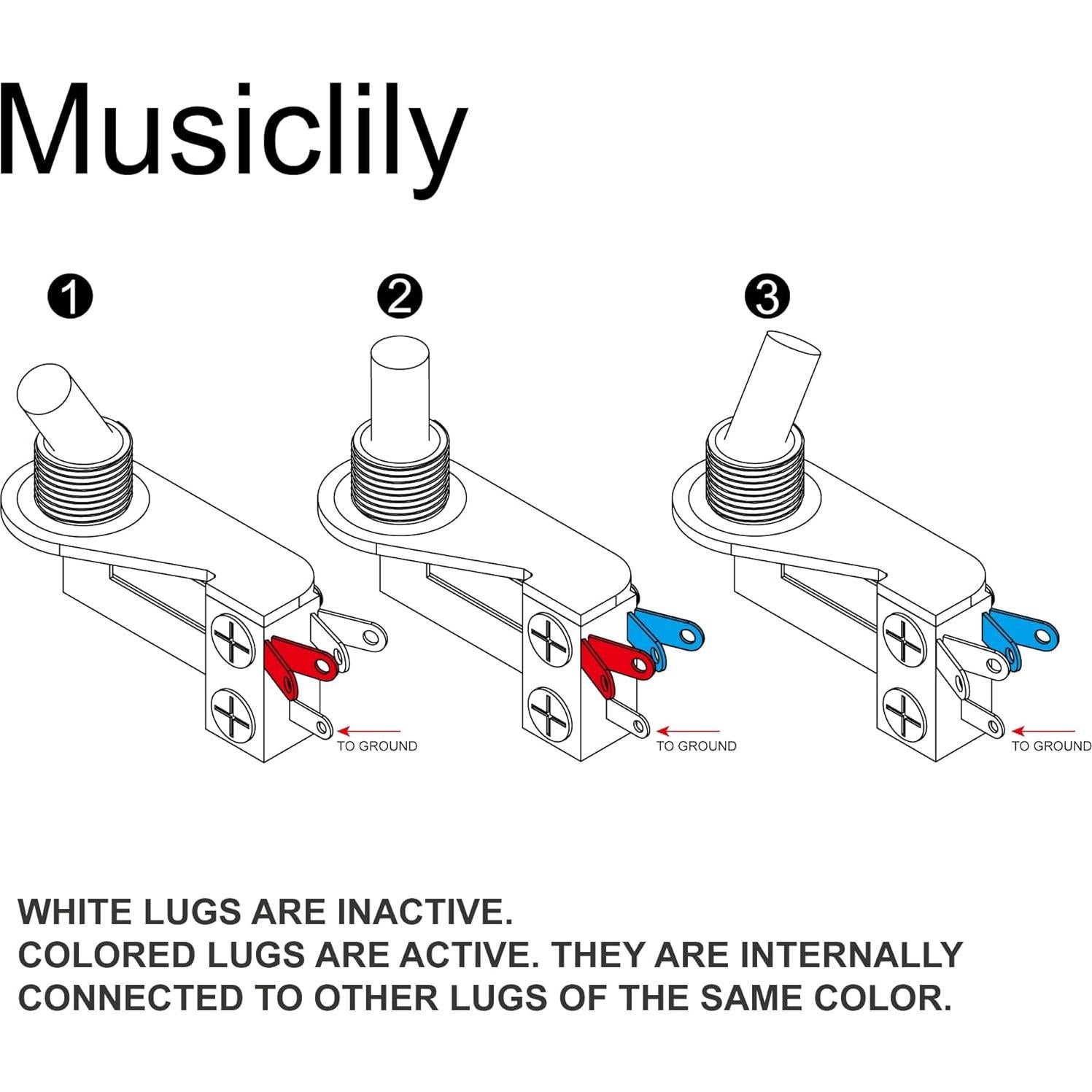 Interruptor de Palanca 3 Vías Musiclily Tipo L para Guitarras