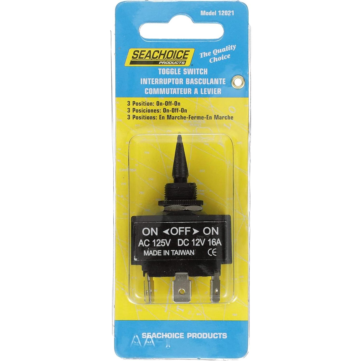 Interruptor de Palanca 3 Posiciones Seachoice 24V Negro
