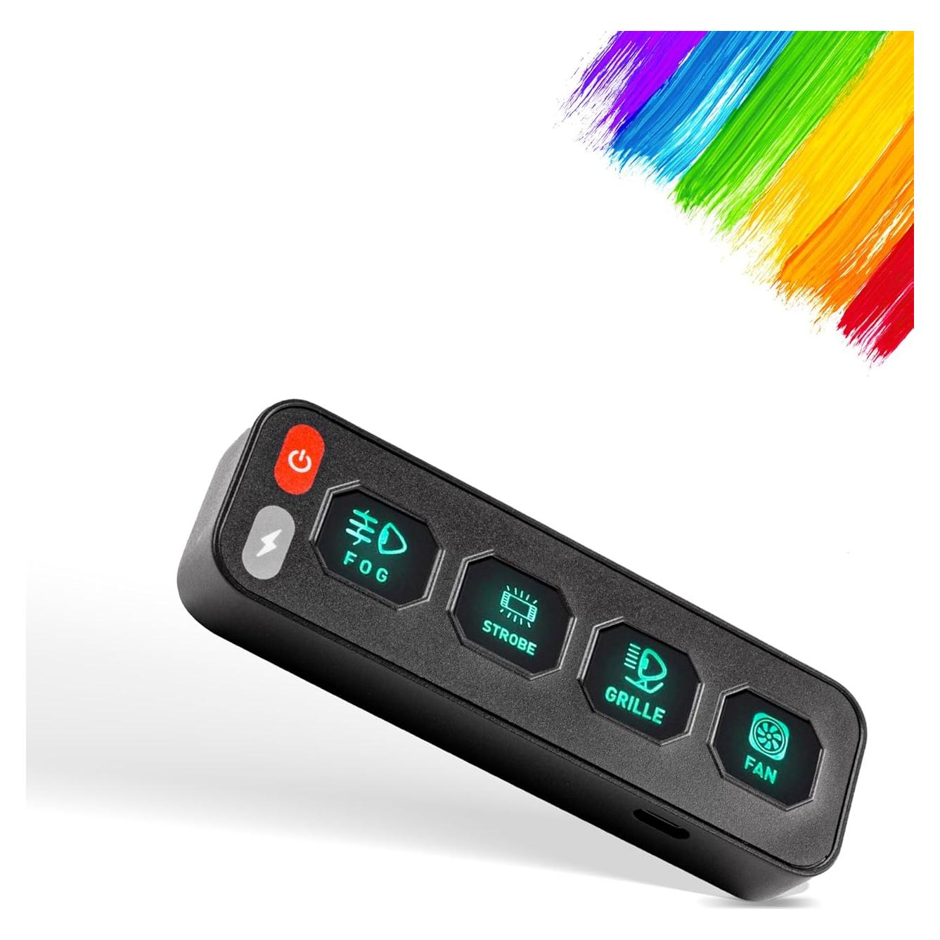 Panel de Interruptores Inalámbrico 4 Gang NAVOROGE para Vehículos