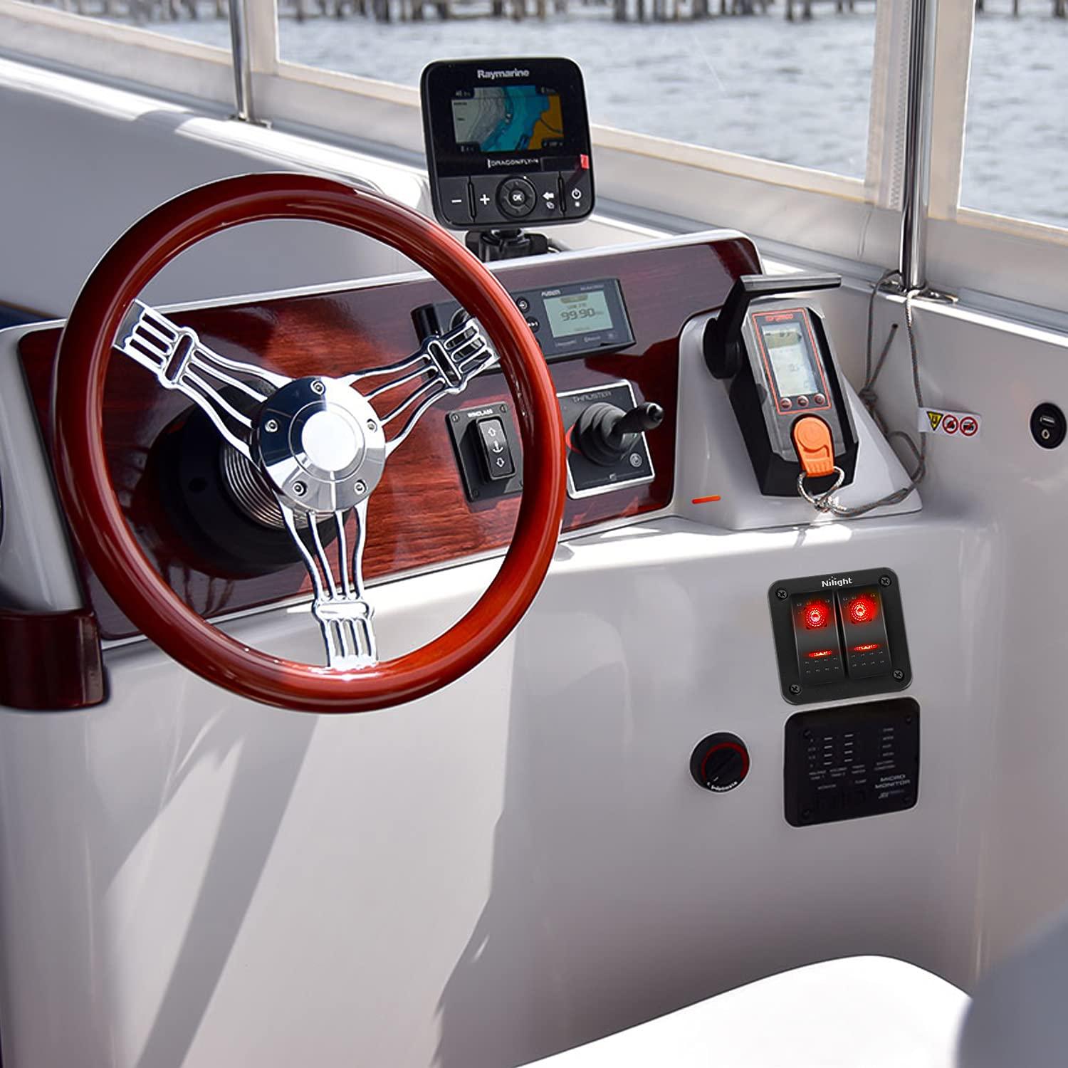 Panel de Interruptores Rocker Nilight 2 Gang 12V 24V Rojo