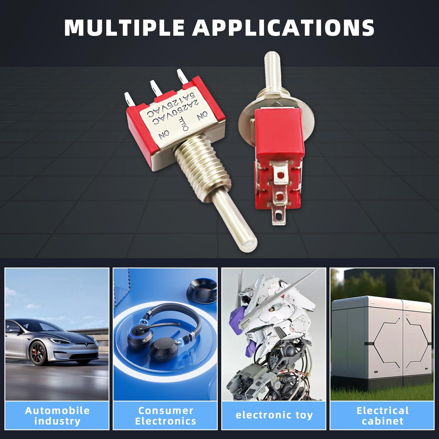 Interruptor de Palanca SPDT DaFuRui 20 Unidades 6A 125VAC
