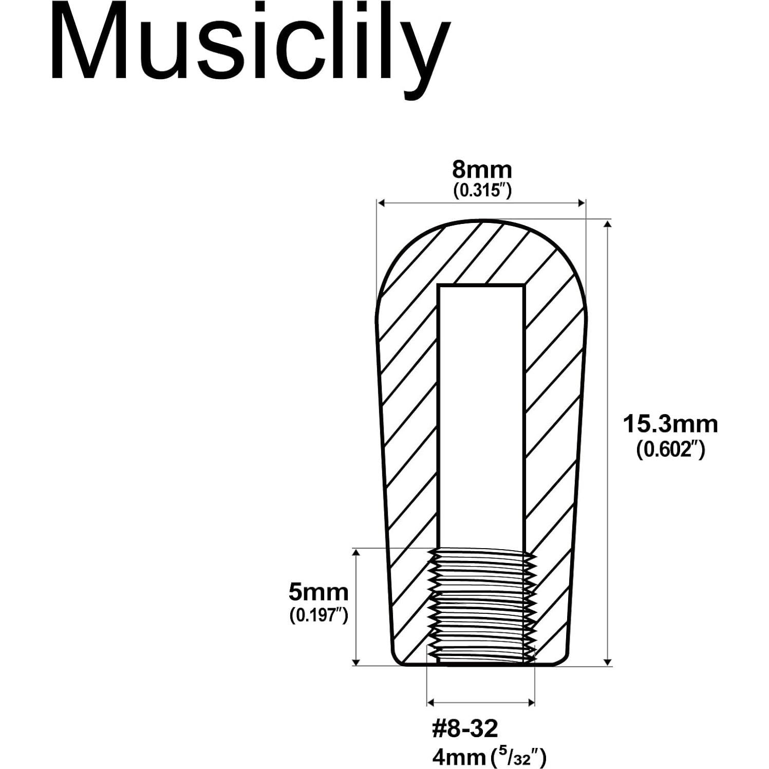 Puntas de Interruptor de Palanca Musiclily para Guitarra Les Paul - Crema (2 Piezas)