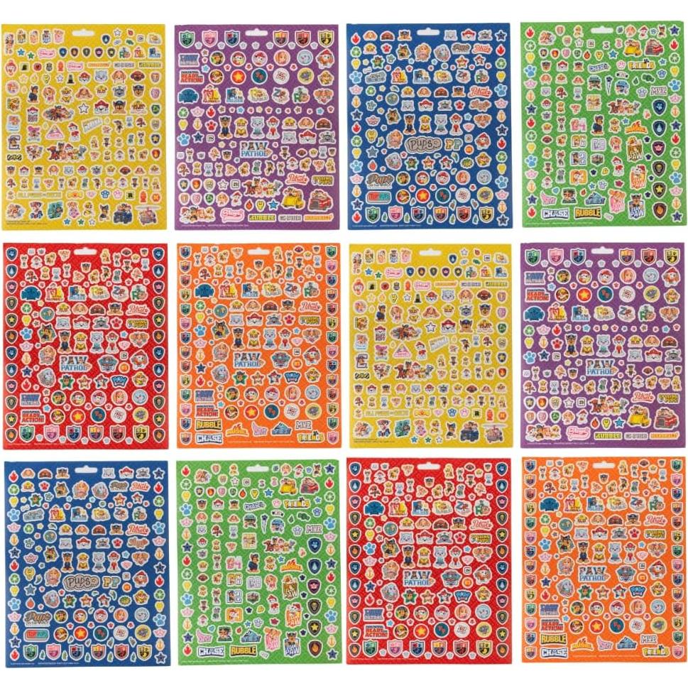 Pegatinas Paw Patrol Nickelodeon 14 Hojas + 1200 Stickers