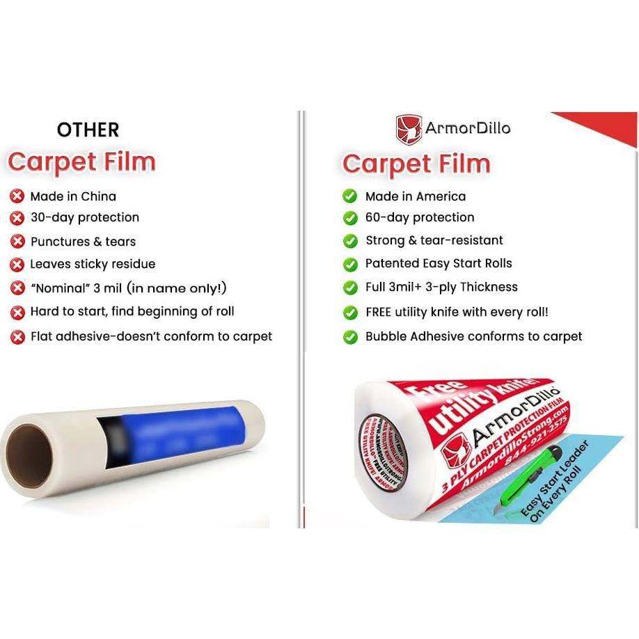 Película Protectora para Alfombra ArmorDillo 9 Rollos 5.62m