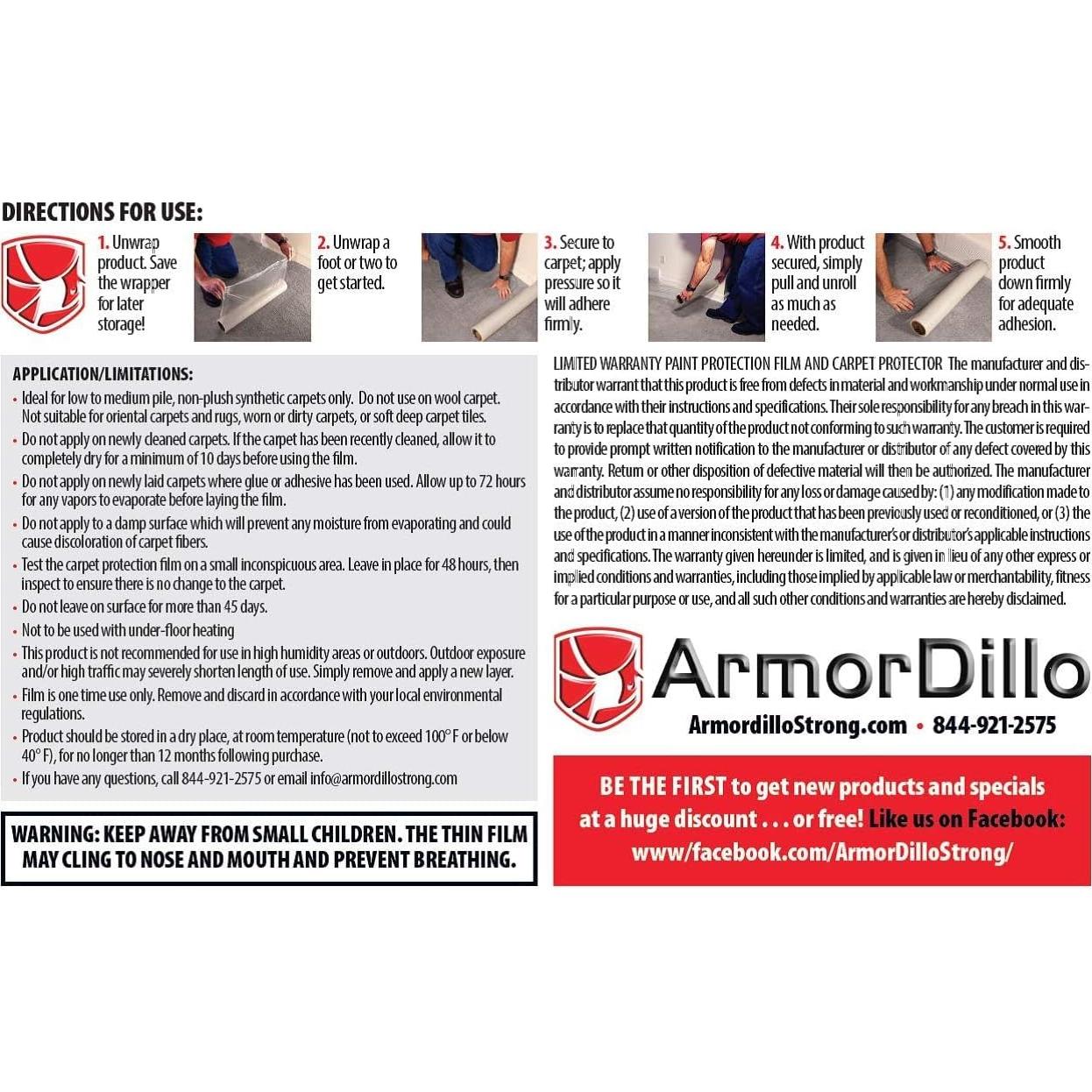 Película Protectora para Alfombra ArmorDillo 9 Rollos 5.62m