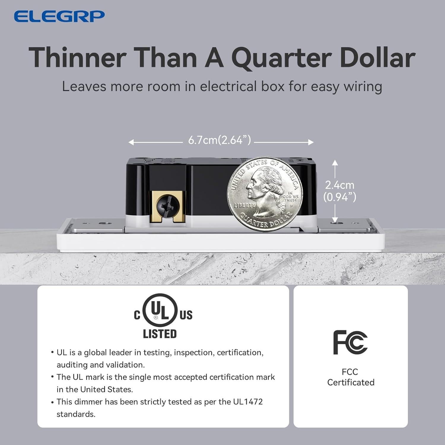 Regulador de Luz Digital ELEGRP 300W/600W Blanco Mate