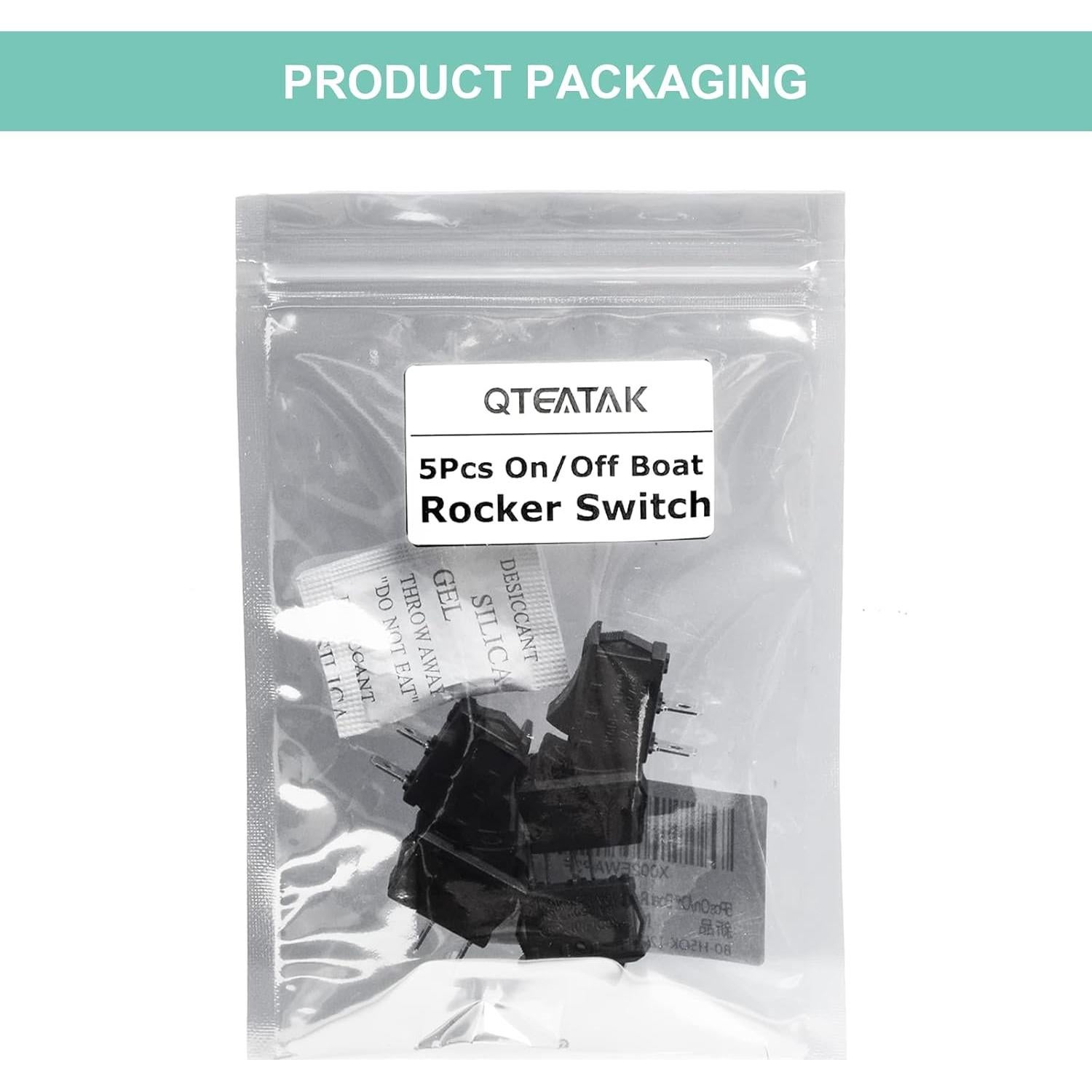 Interruptor Rocker On/Off QTEATAK 2 Pines 12V 250V 5 Pcs