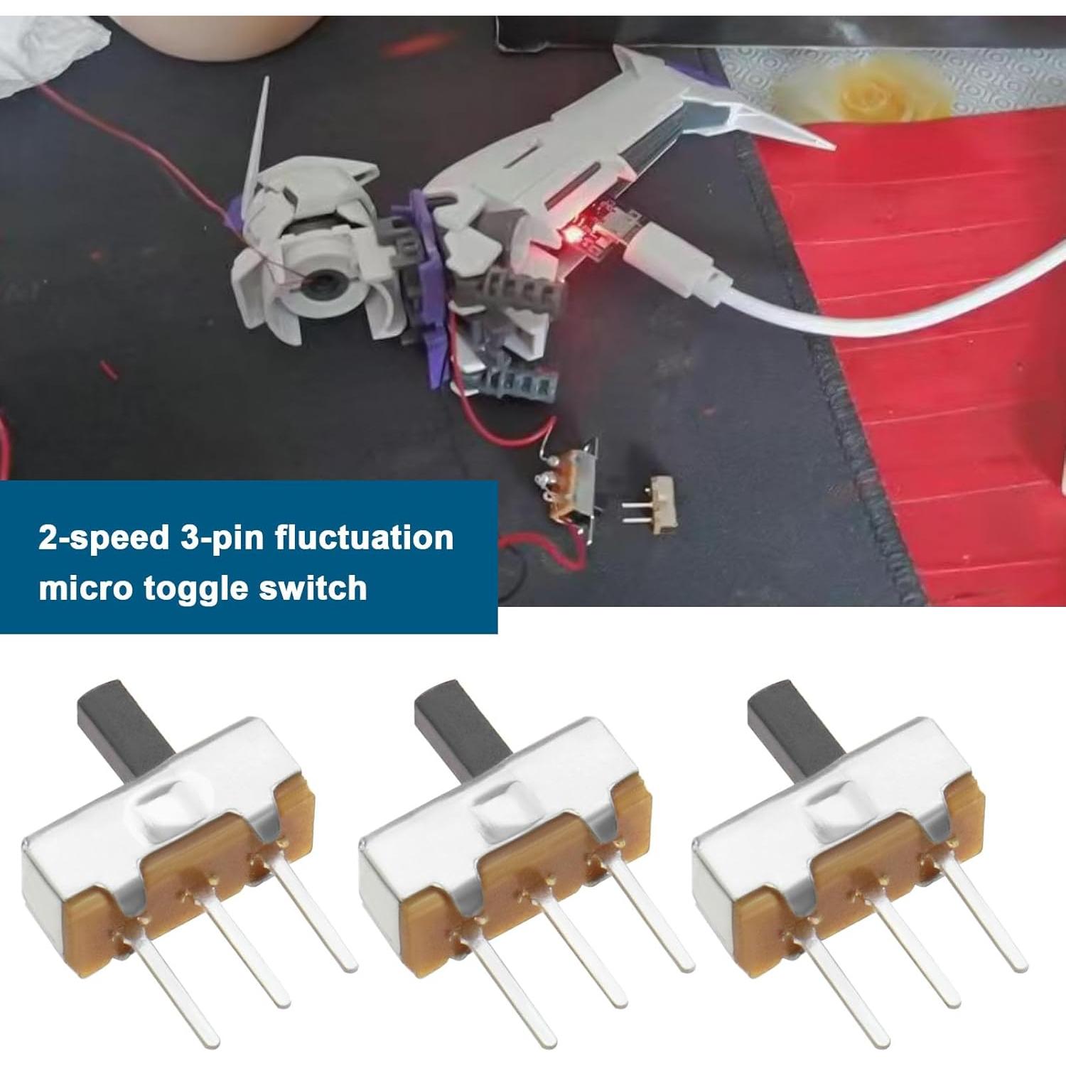 Interruptor Deslizante SPDT 100Pcs 2 Posiciones 3 Pines El Señor de las Herramientas