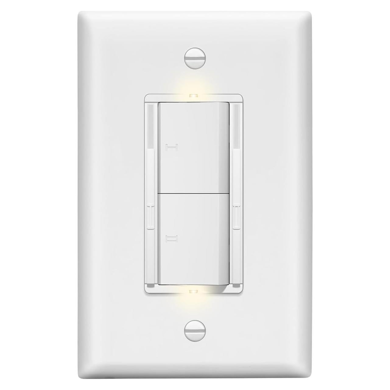 Interruptor Regulador Doble LIDER Blanco Sin Neutro 1 Polo