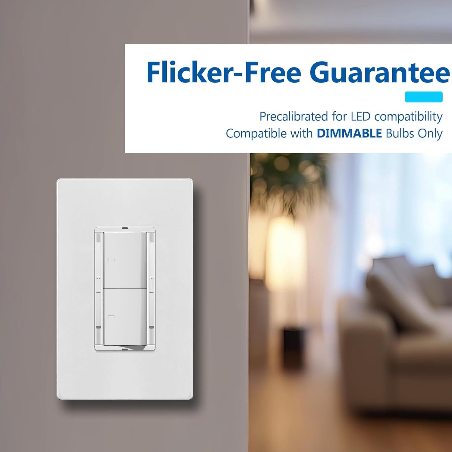 Interruptor Regulador Doble LIDER Blanco Sin Neutro 1 Polo