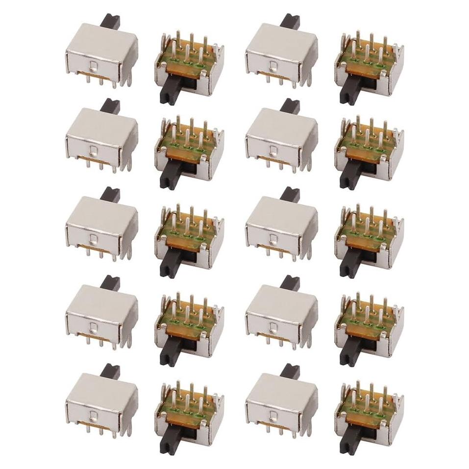 Micro Interruptor Deslizante uxcell DPDT 2 Posiciones 20 Pcs