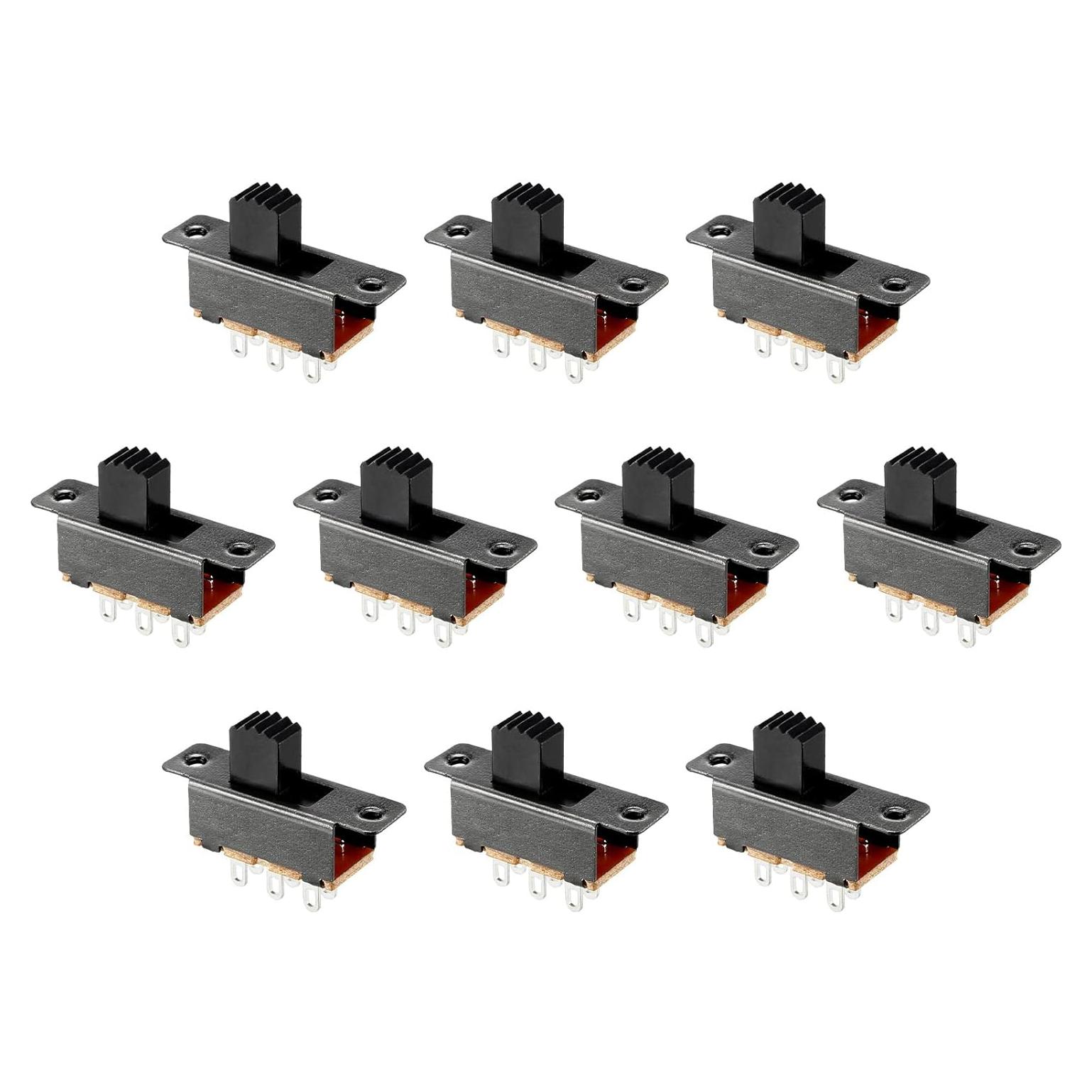 Interruptor deslizante 6 terminales 2P2T Rebower - 10 Pcs