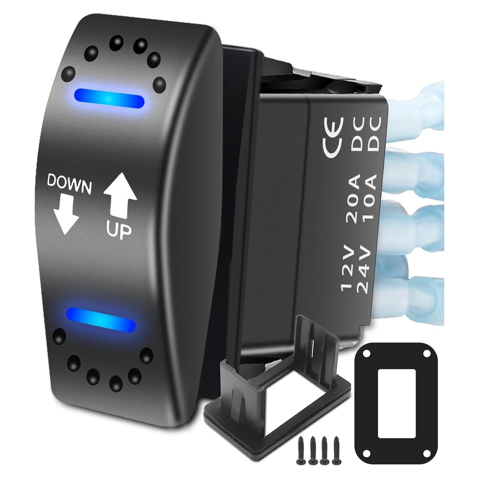 Interruptor de Inversión de Polaridad RECOIL DPDT 20A 12V CC