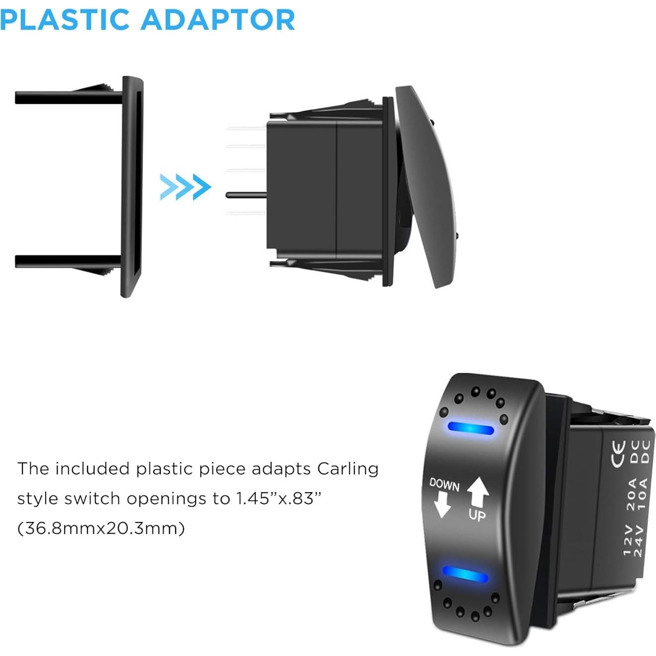 Interruptor de Inversión de Polaridad RECOIL DPDT 20A 12V CC