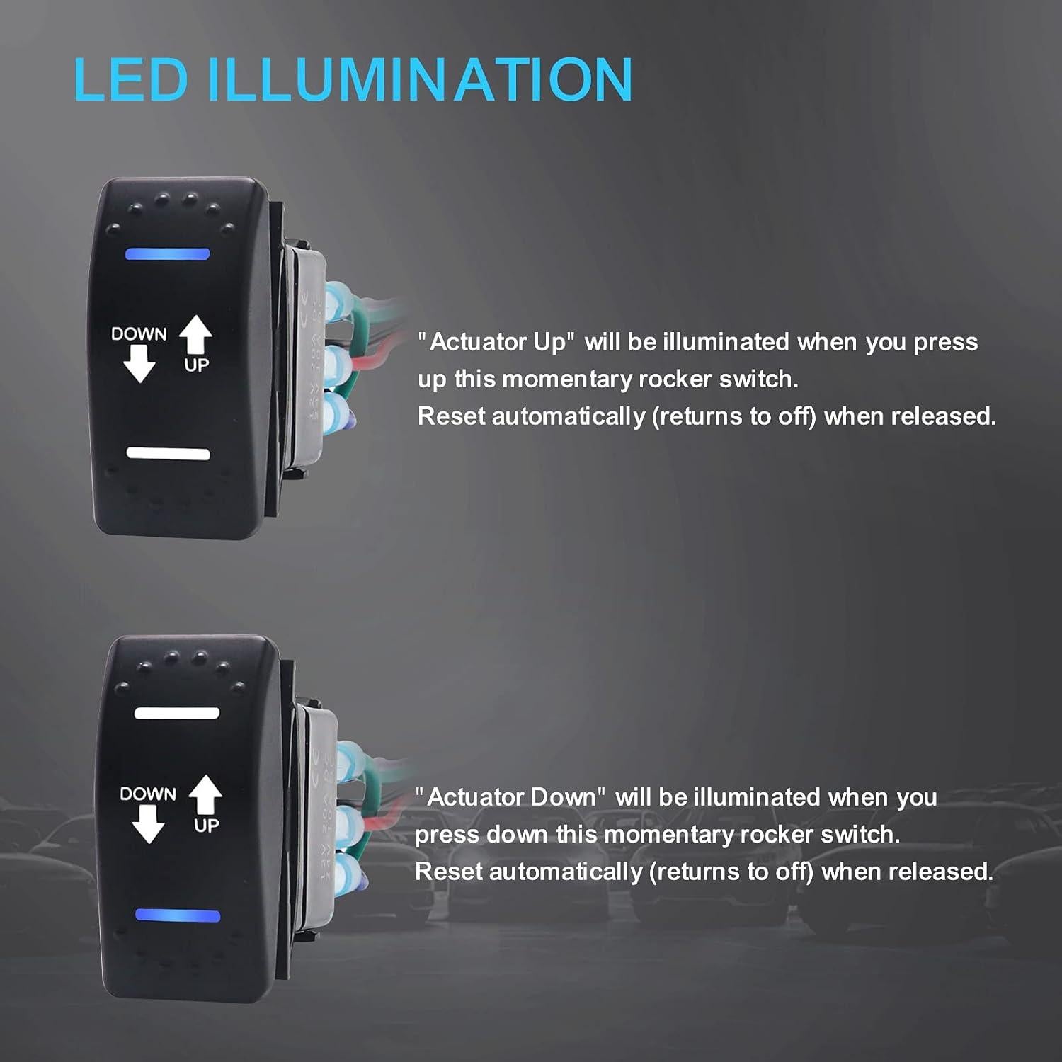 Interruptor de Inversión de Polaridad RECOIL DPDT 20A 12V CC