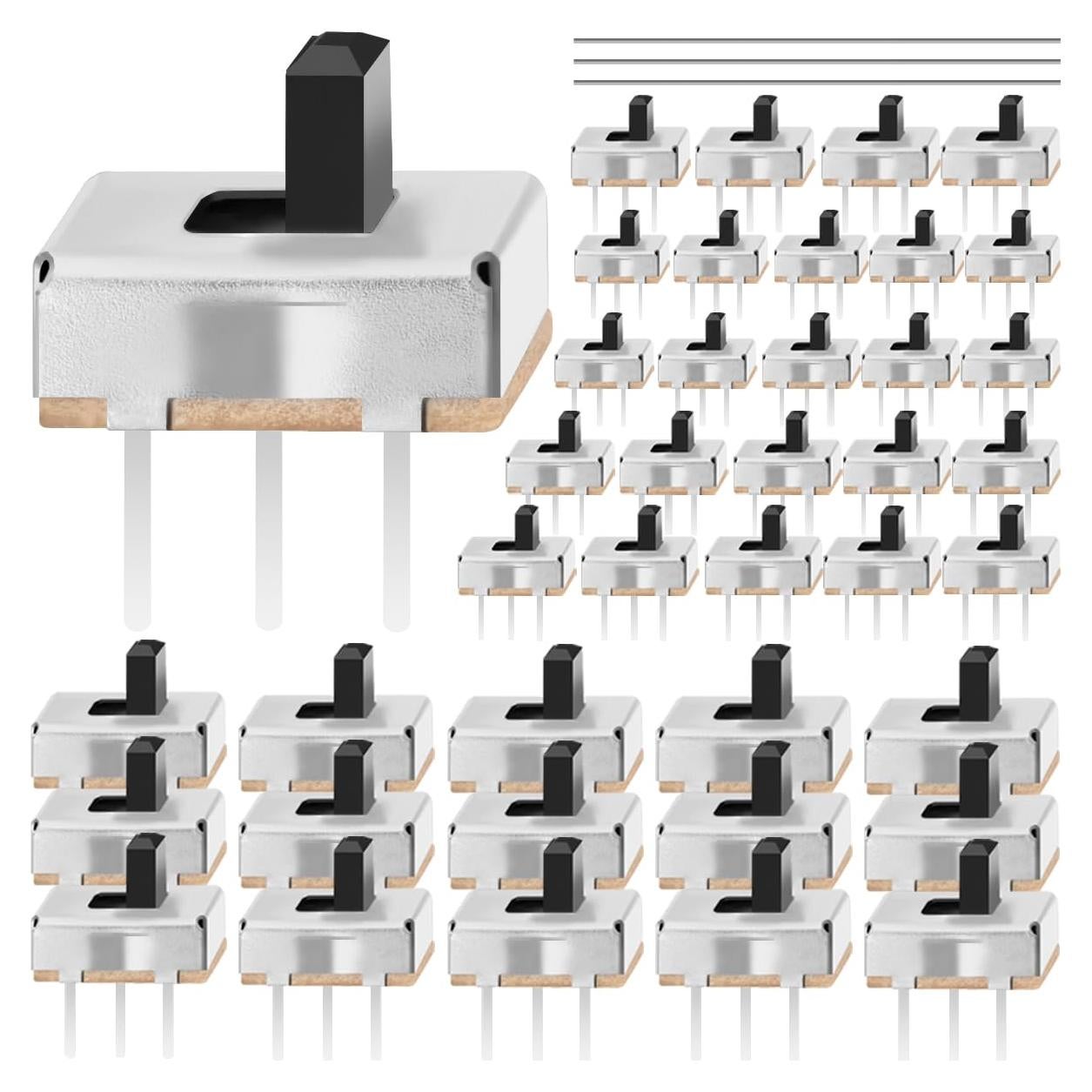 40PCS Interruptores Deslizantes Mini Micro SPDT 4mm ON/OFF