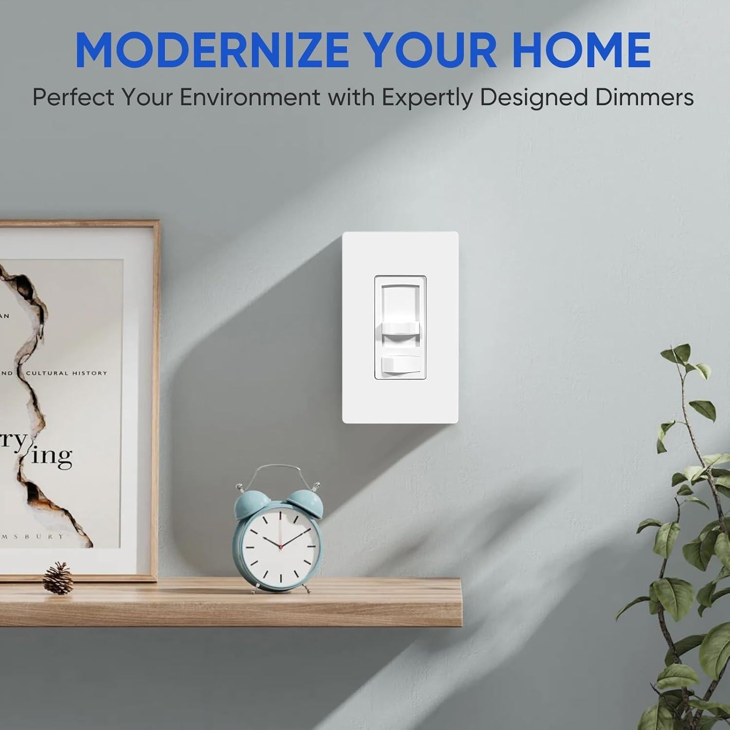 Interruptor regulable Junlit para luces LED y CFL 300W 2PK