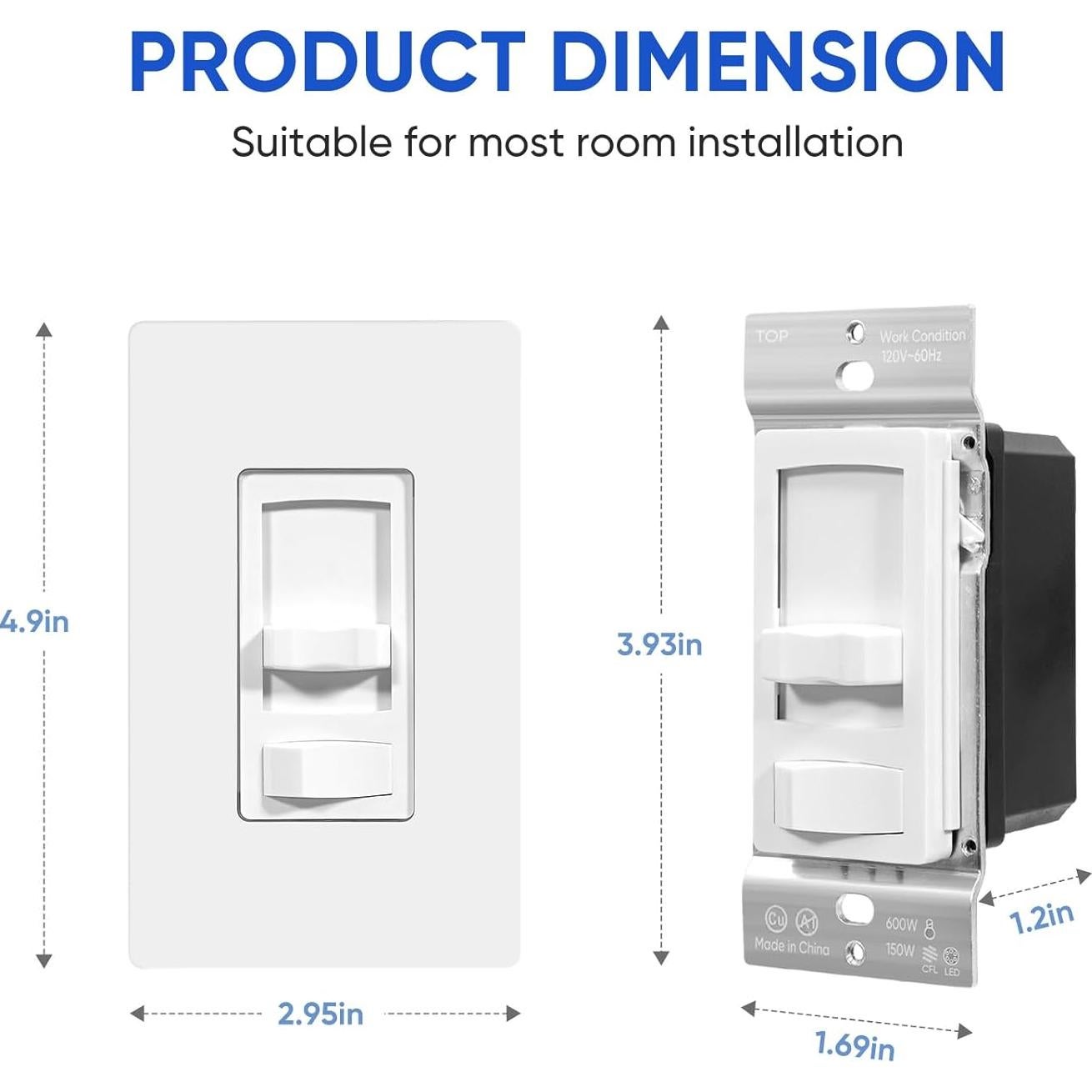Interruptor regulable Junlit para luces LED y CFL 300W 2PK