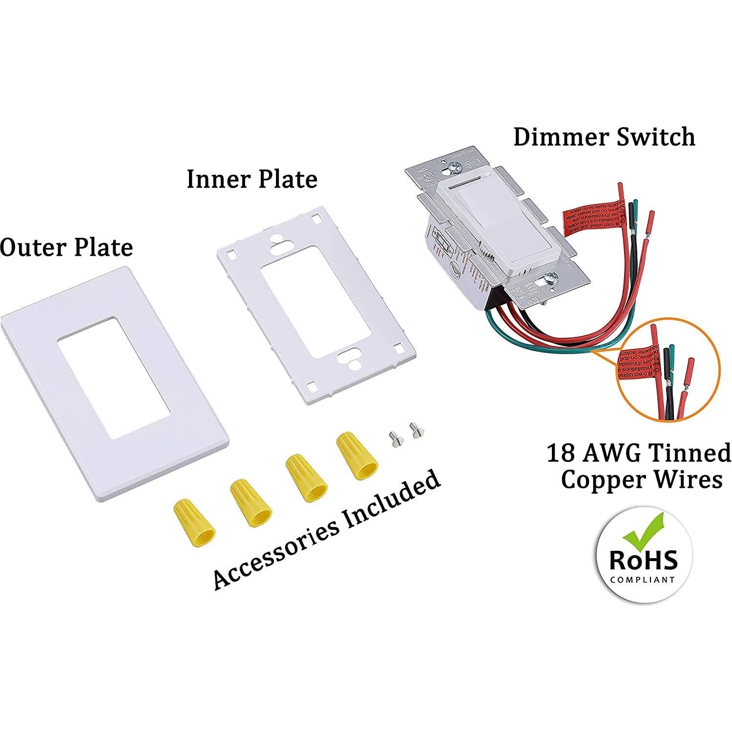 Interruptor Regulador Cloudy Bay 600W para Luz LED y CFL