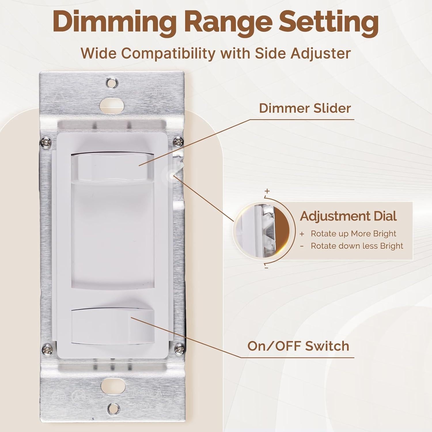 Interruptor Regulable MOES 600W LED/CFL/Incandescente Blanco