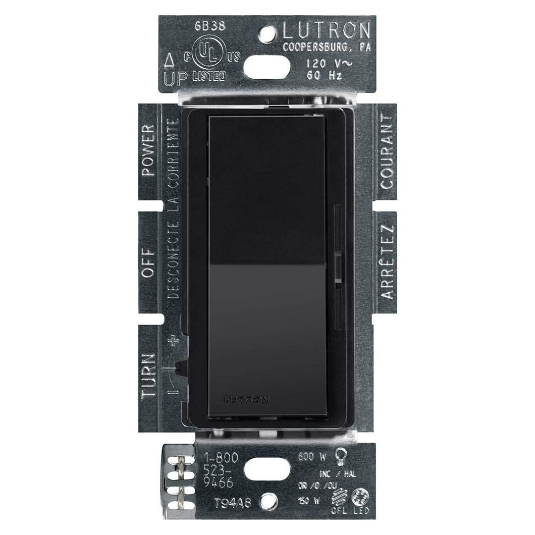 Interruptor Regulador Lutron Diva LED+ 150W Negro Dimmable