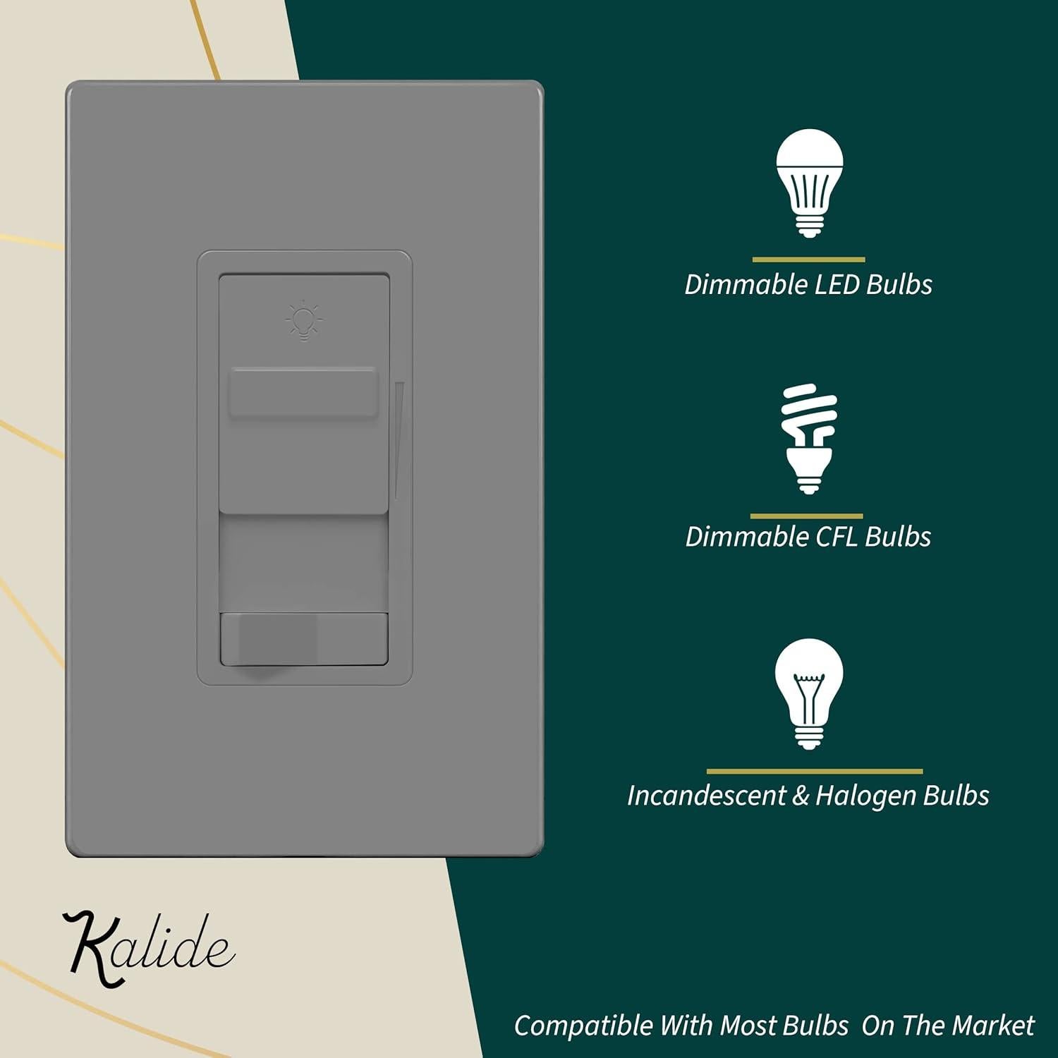 Interruptor Regulador de Luz Digital Top Greener 200W Gris