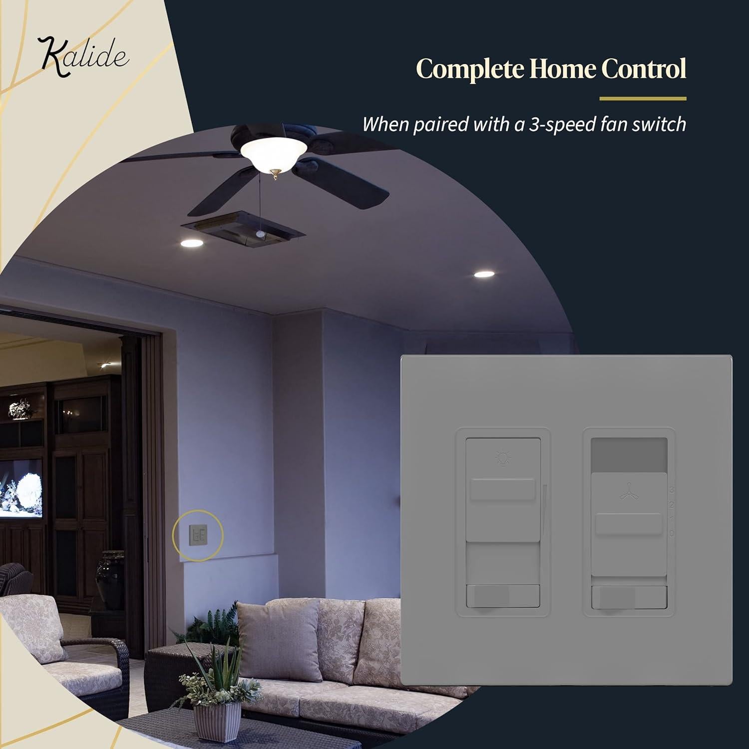 Interruptor Regulador de Luz Digital Top Greener 200W Gris