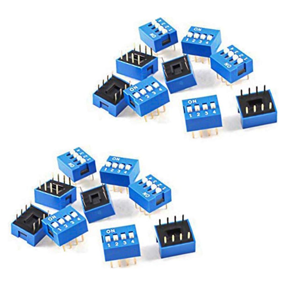 DIP Switch Doble Fila 8 Pines 4 Posiciones Yohii - 20pcs