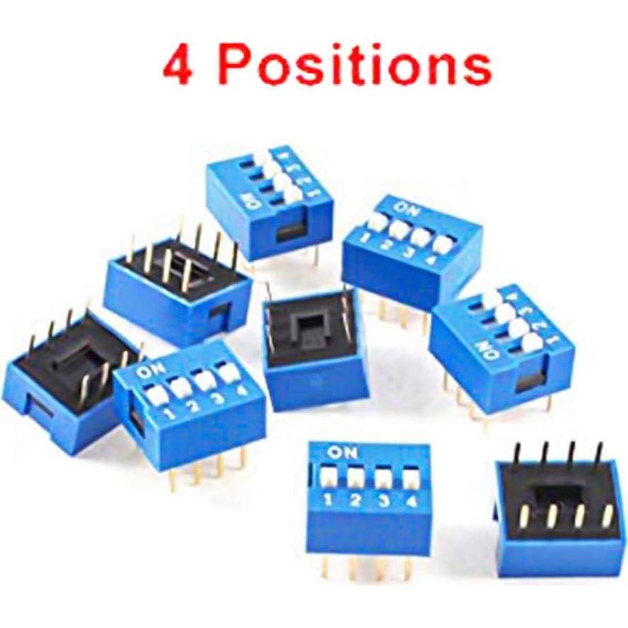 DIP Switch Doble Fila 8 Pines 4 Posiciones Yohii - 20pcs