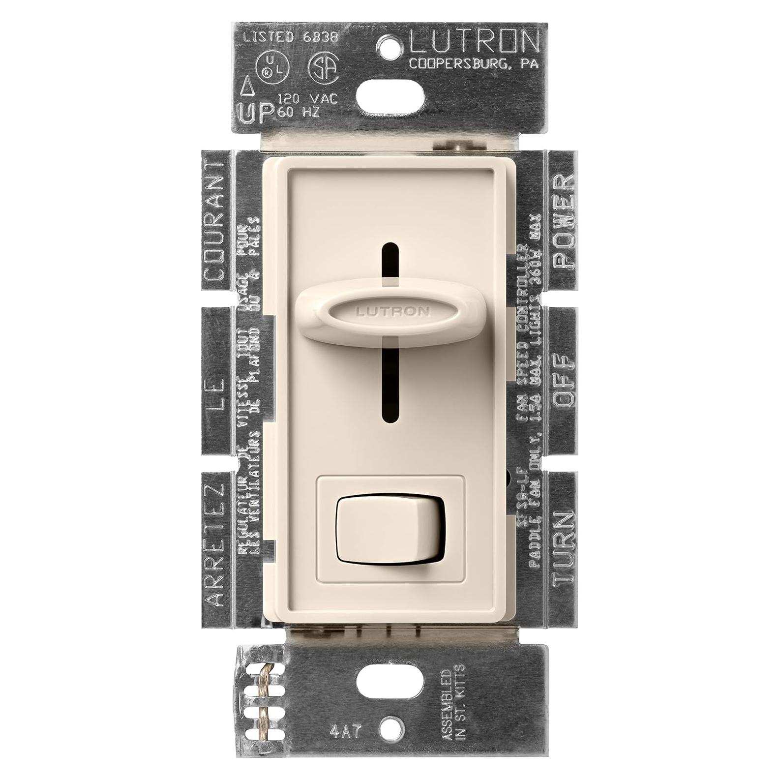 Control de Ventilador y Luz Lutron Skylark SFSQ-LF-LA 1.5A