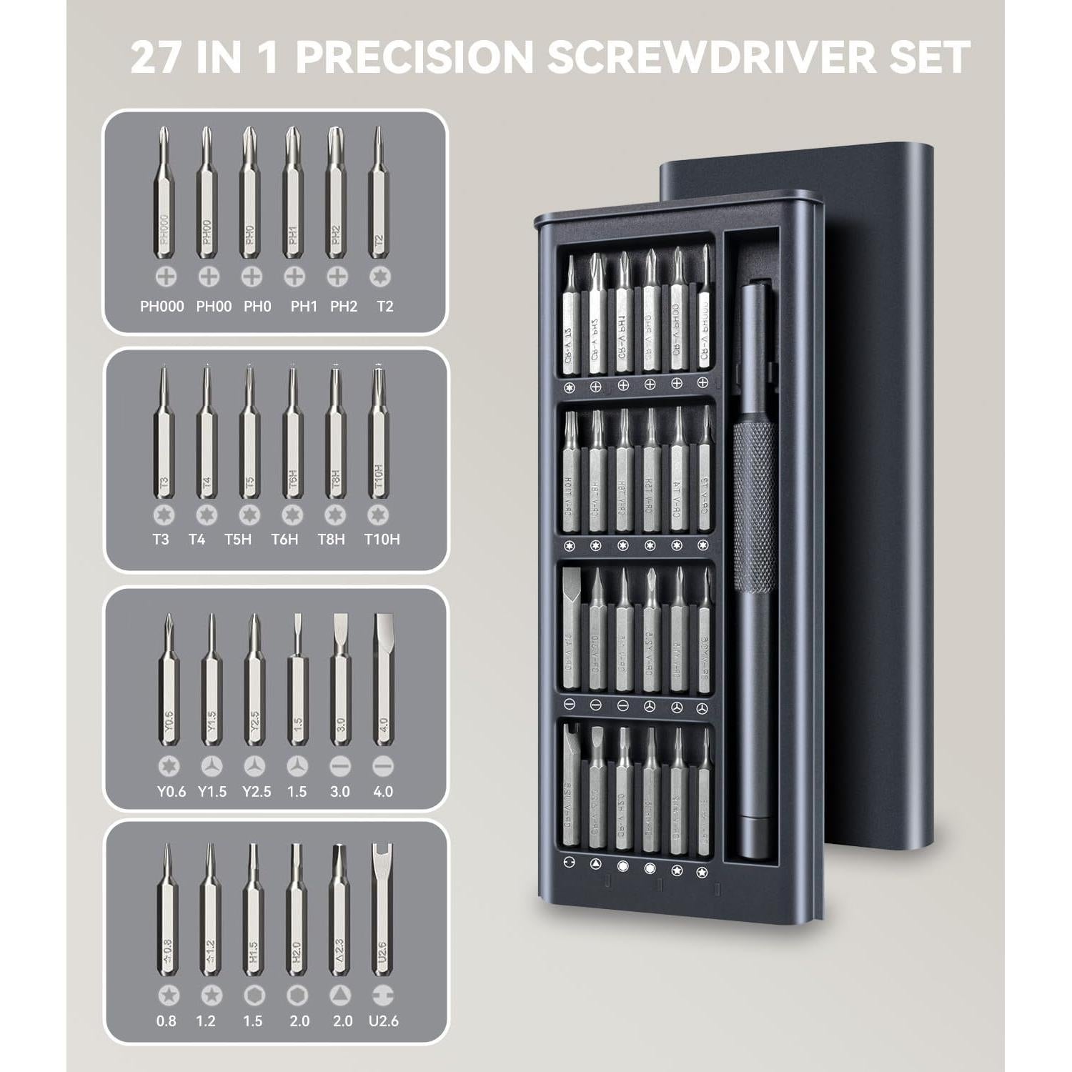 Juego de Destornilladores de Precisión 27 en 1 Efekol - Kit Completo