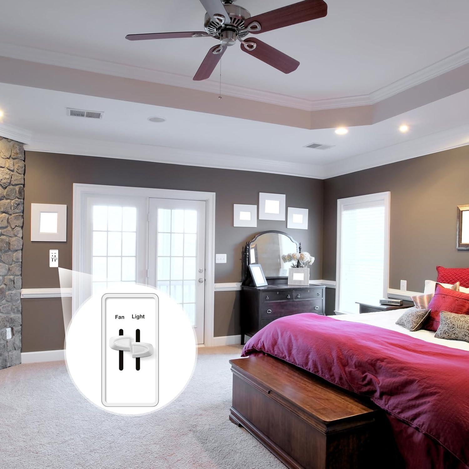 Perillas de Regulador Hoolerry 4 Pcs Blanco para Ventilador y Luz