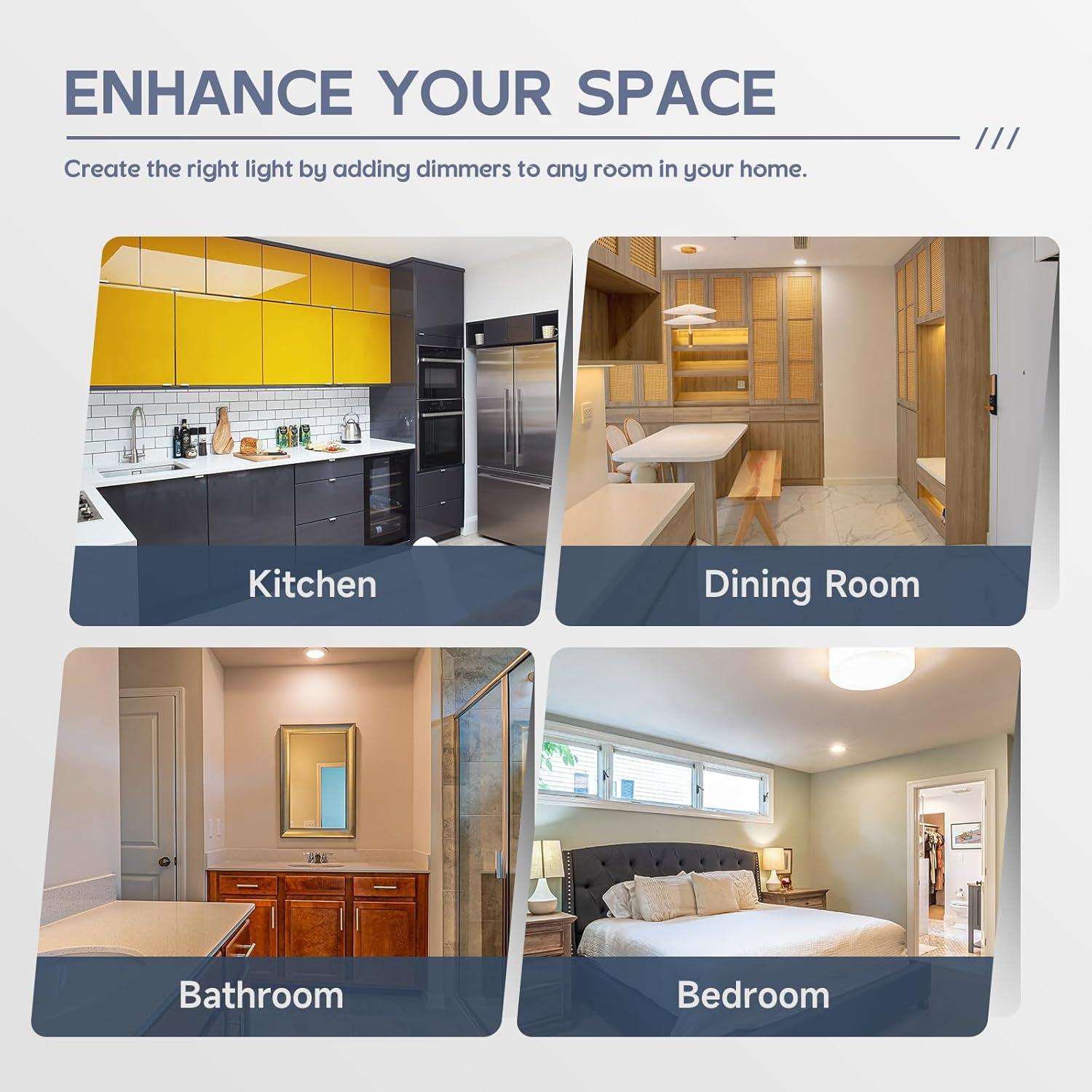 Interruptor de Luz Regulable ECOELER 300W LED 600W Incandescente
