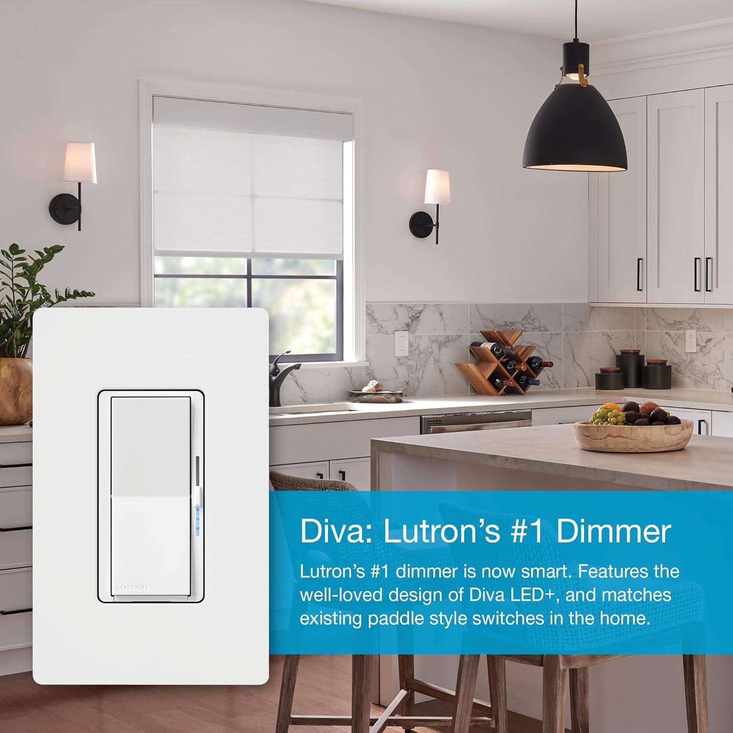 Interruptor Regulador Inteligente Lutron Diva Blanco Paquete 9