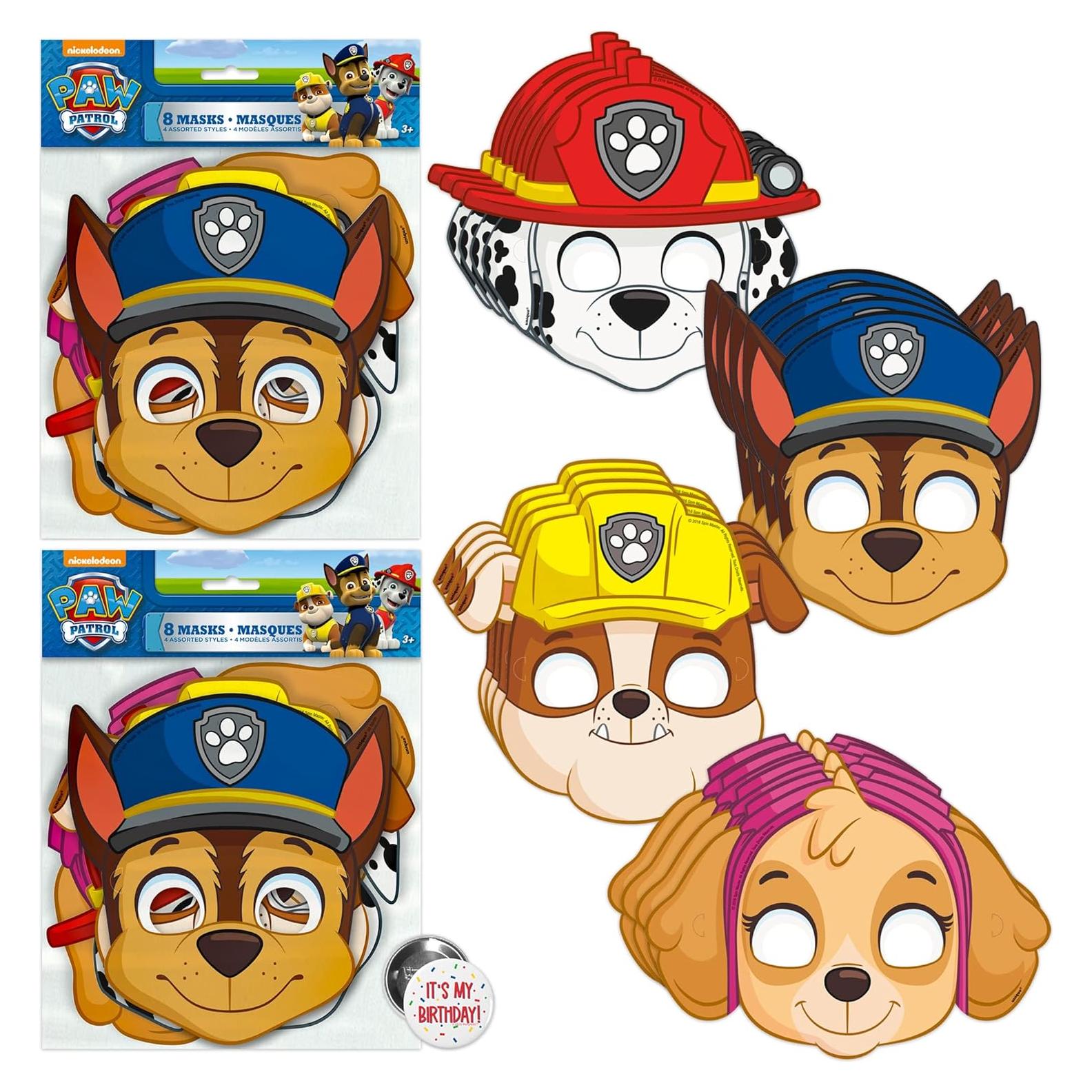 Mascarillas Paw Patrol para Fiestas - Paquete de 16