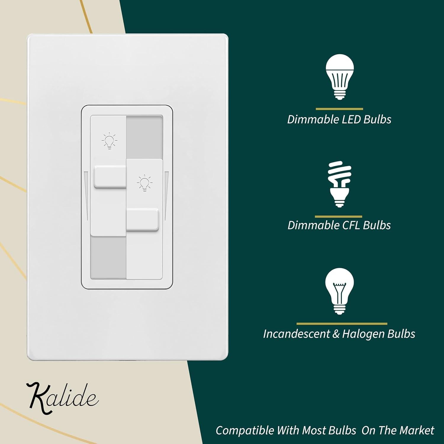 Interruptor Regulador de Luz Doble Kalide TOPGREENER 200W LED
