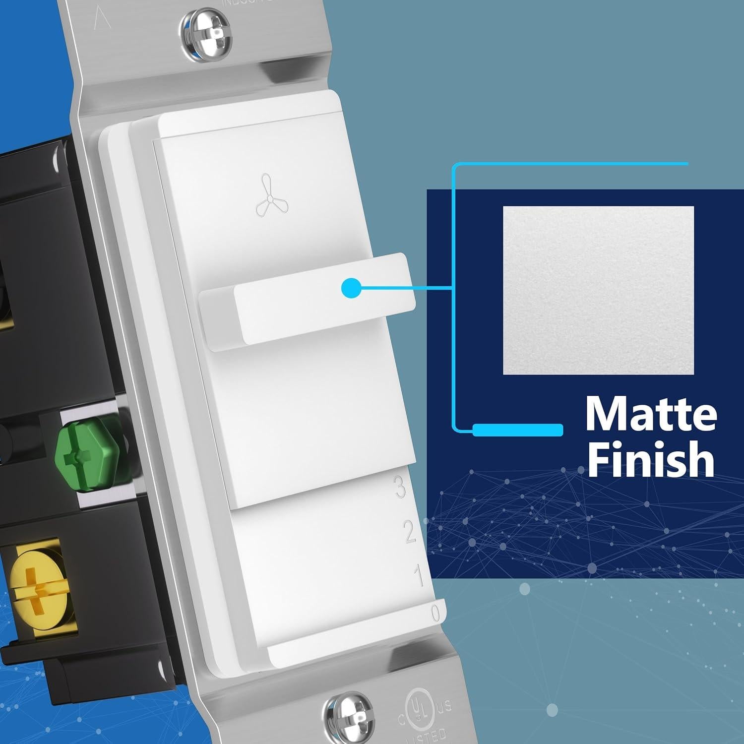 Interruptor de Ventilador LIDER 3 Velocidades Blanco 120V